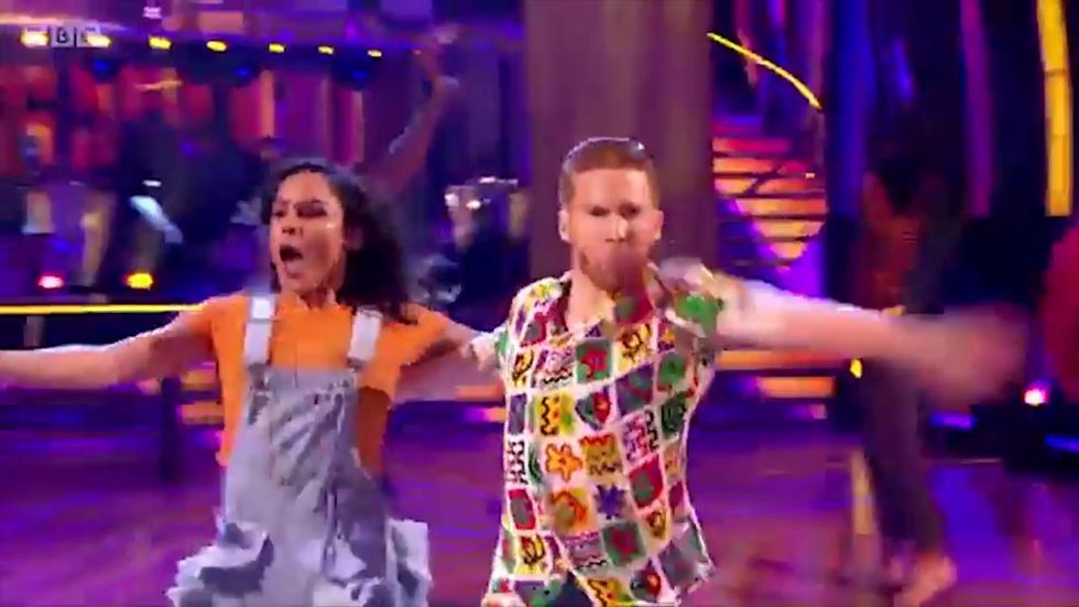 Alex Scott performing on Strictly Come Dancing 2019