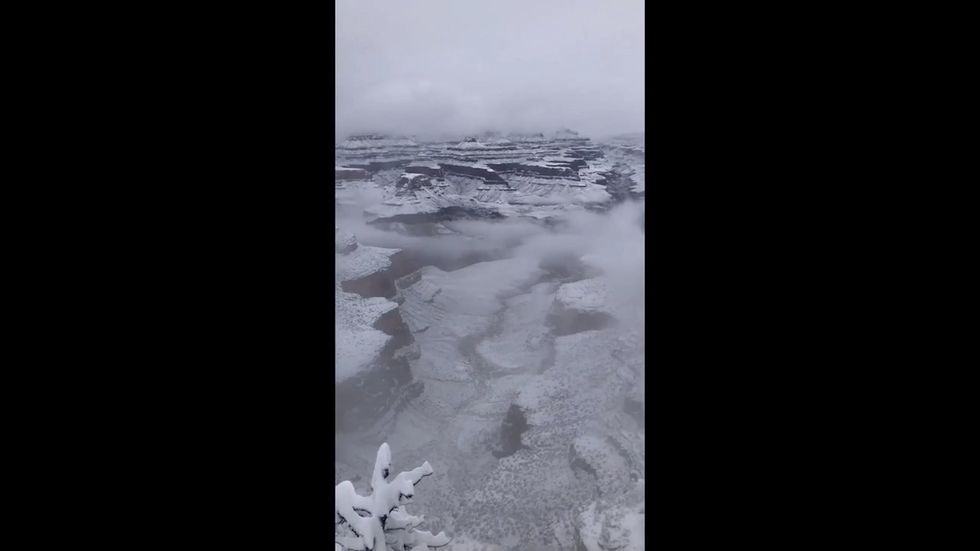 Snow covers Grand Canyon following Arizona storm