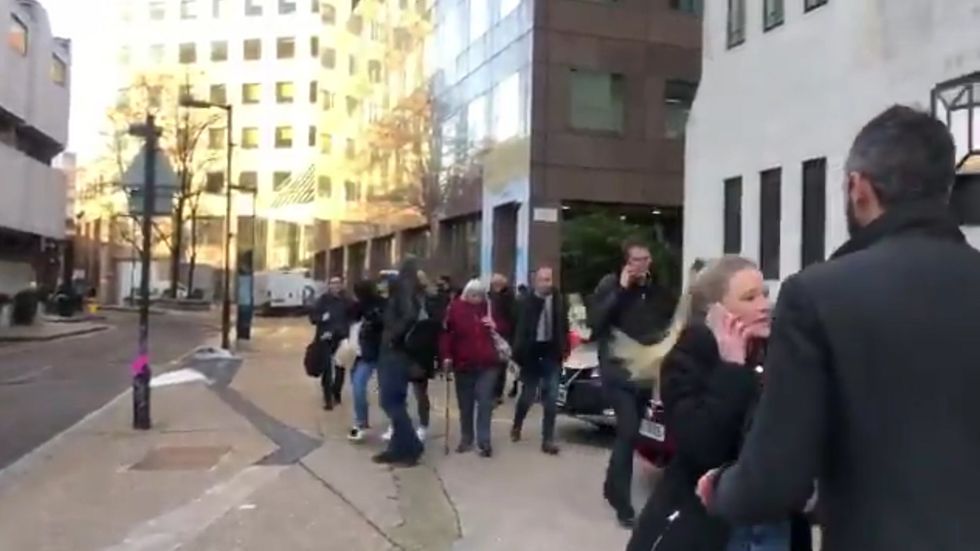 London Bridge attack: People run for safety by London Bridge hospital