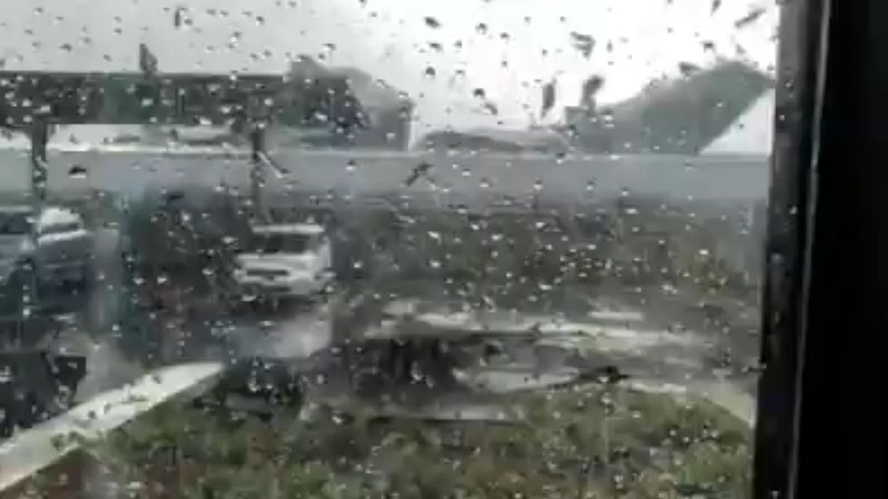 Strong winds rip roof off hardware store in Crescent City, California 