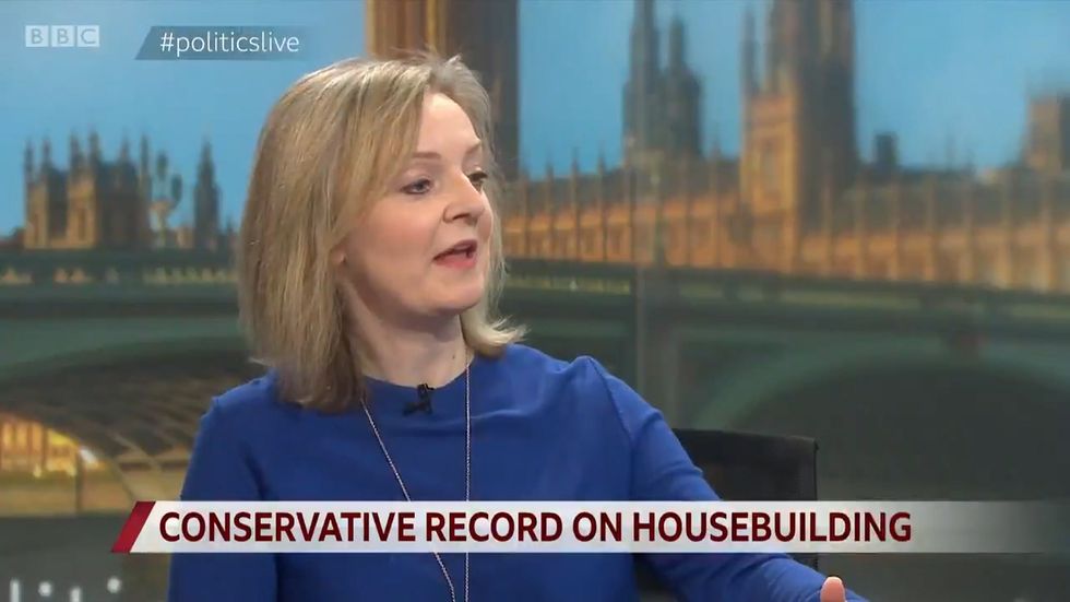 Andrew Neil asks Liz Truss how many of the 200,000 planned starter homes the government announced in 2014 have been built 