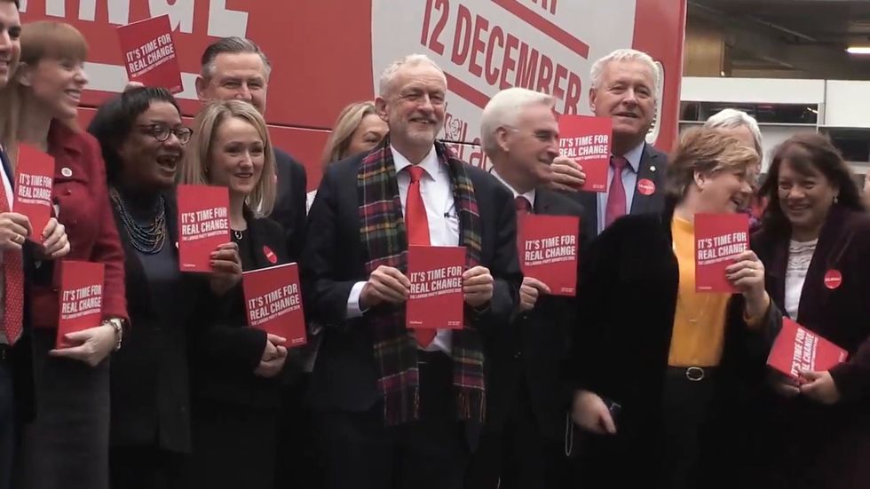 Jeremy Corbyn arrives for Labour manifesto launch