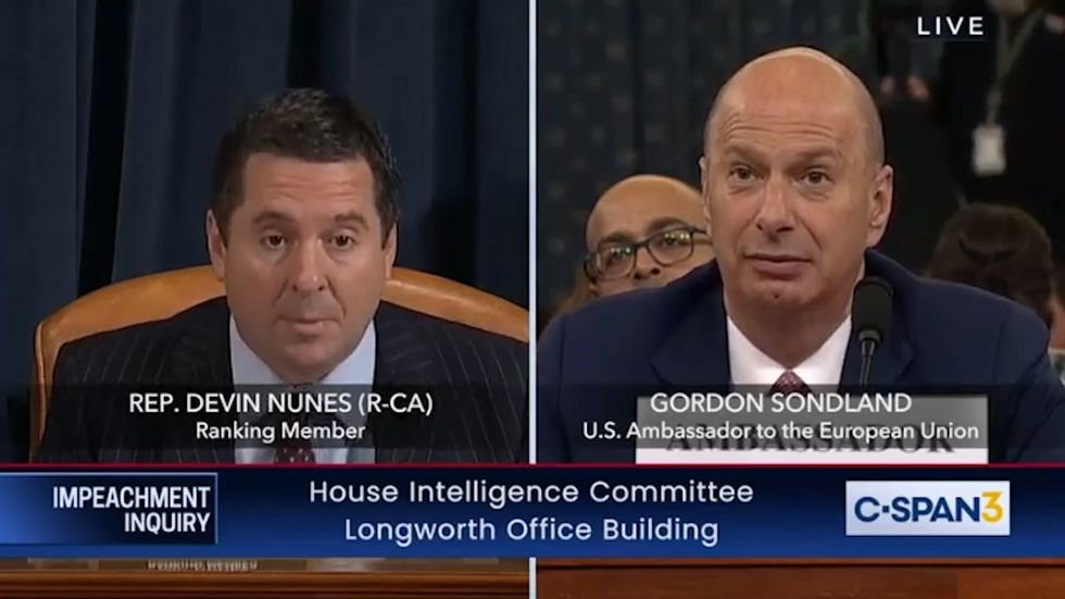 Trump impeachment: Nunes doesn't appear to ask Sondland anything substantive about his testimony