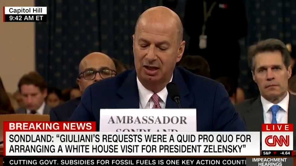 Gordon Sondland says Donald Trump 'directed' quid pro quo