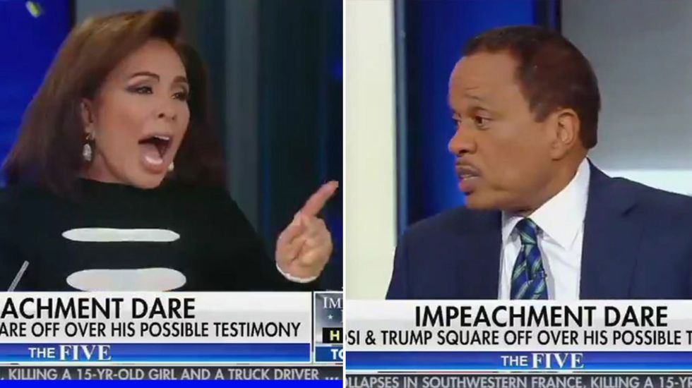 Fox News hosts shout at each other in furious on-air row over Donald Trump impeachment