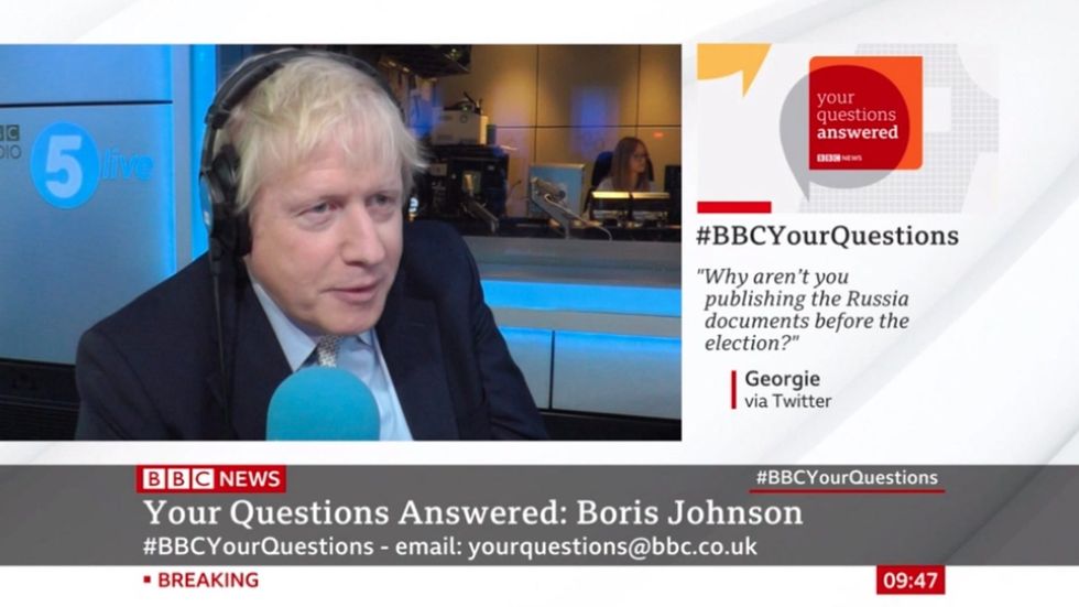 'There's no evidence of that' Boris Johnson asked about Russian interference 