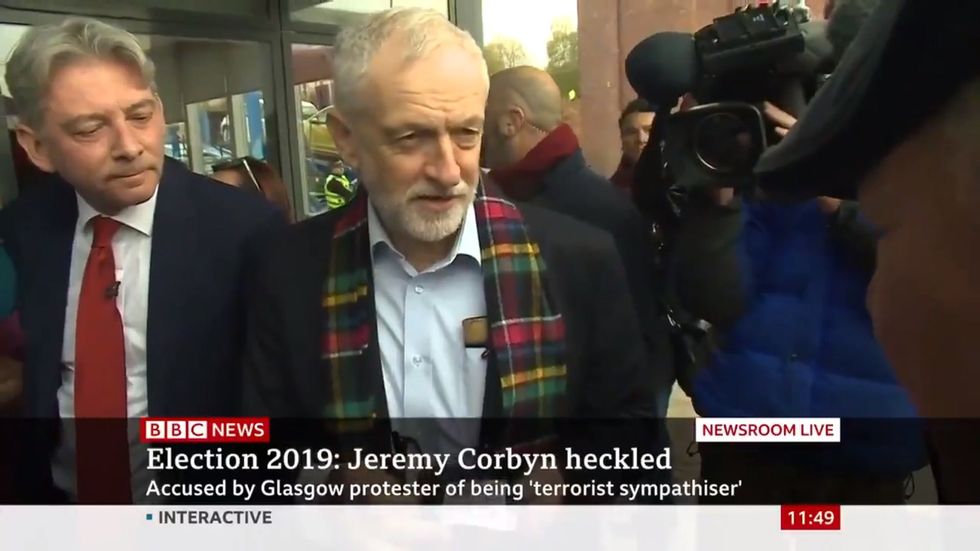 Jeremy Corbyn labelled 'terrorist sympathiser' by heckler in Glasgow