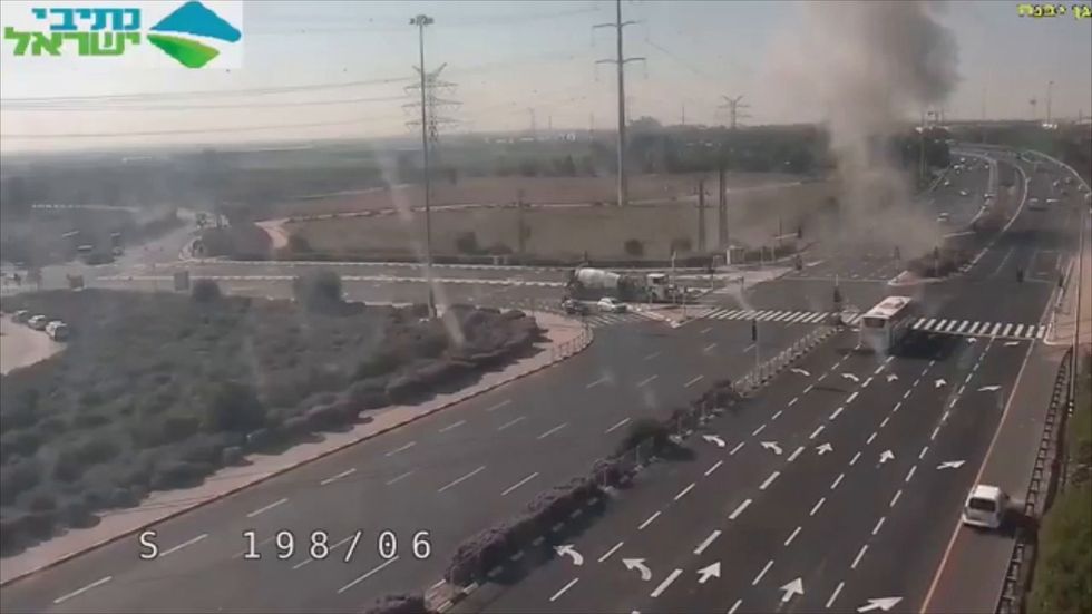 Rocket impact in Israel captured on CCTV as Palestinian Islamic Jihad group launch response to leader's death