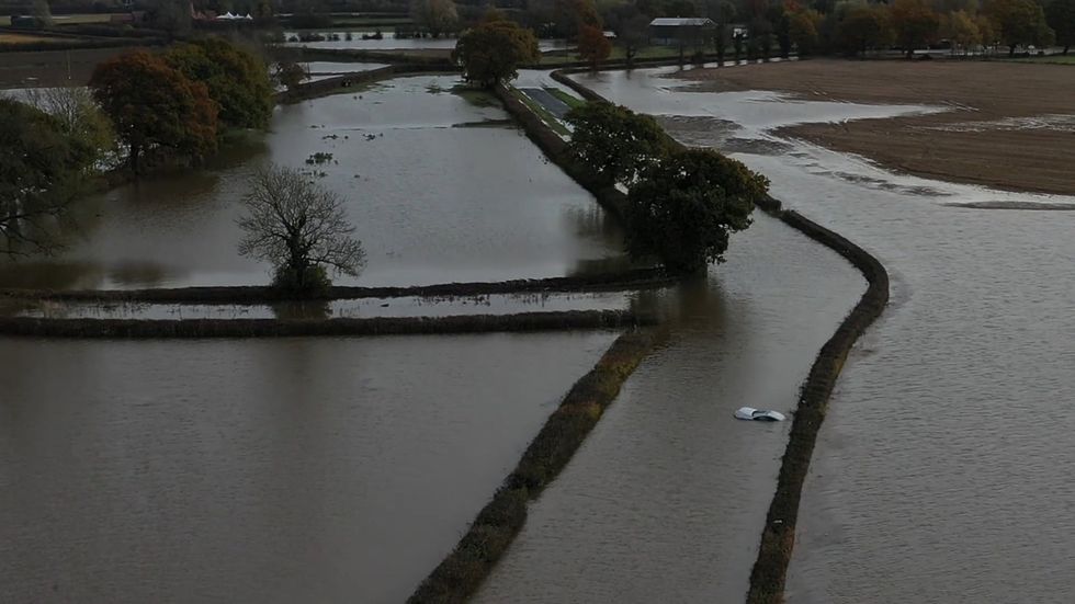 Extent of flooding in north of England captured by drone footage