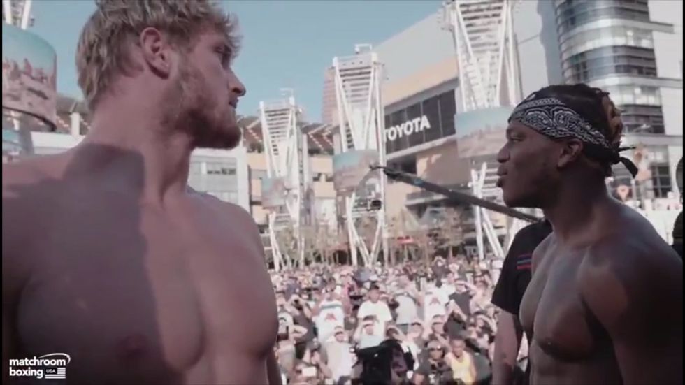 KSI and Logan Paul face off ahead of professional boxing debut