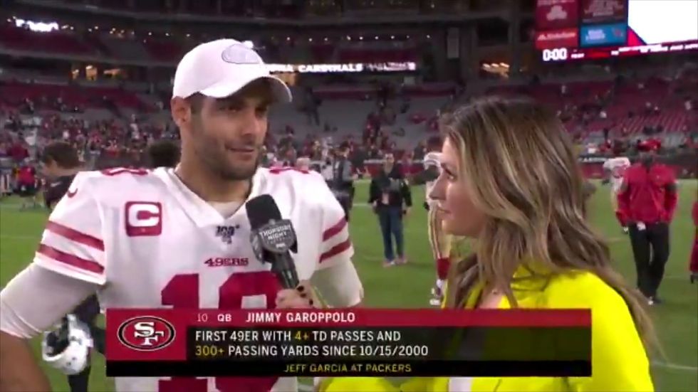 San Francisco 49ers player Jimmy Garoppolo calls reporter 'baby' during interview