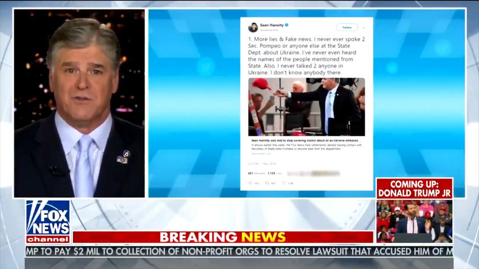 Sean Hannity demands people 'stop lying' about him after being named in impeachment testimony