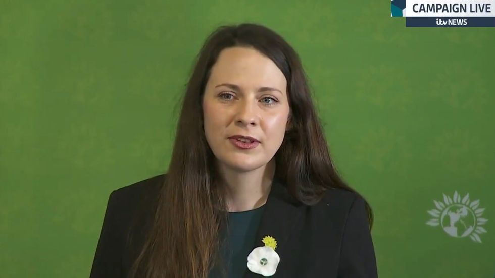  Amelia Womack announces Green party's plan for  £100bn a year investment in climate action over a decade they win general election