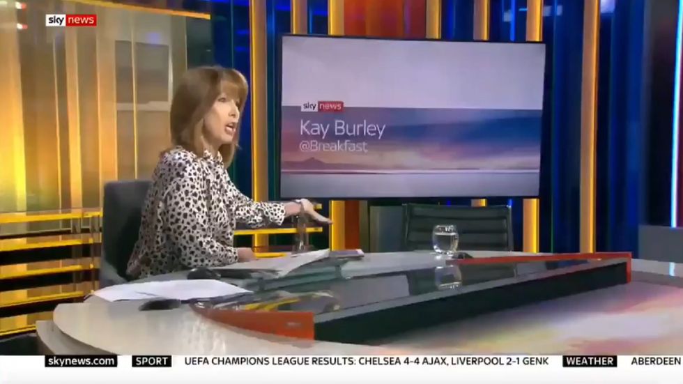 Kay Burley empty chair interviews James Cleverly after he fails to turn up