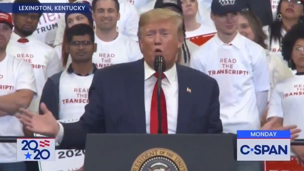 Donald Trump says Matt Bevin losing 'sends a really bad message, you can’t let that happen to me!' at Kentucky rally