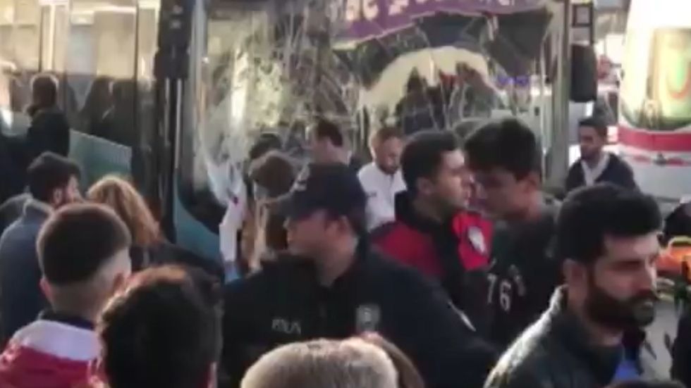 13 injured after Istanbul bus driver slams into crowded stop