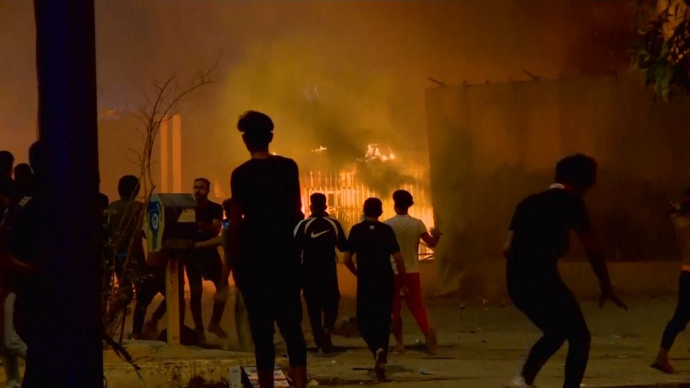 Iranian embassy set on fire during protests in Iraq