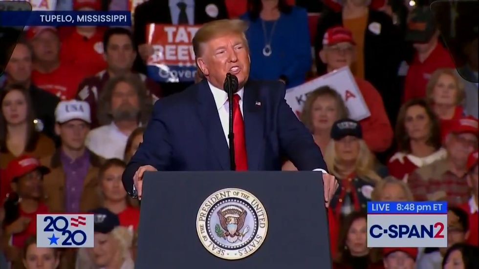 Trump invents the word 'foistered' during Mississippi rally