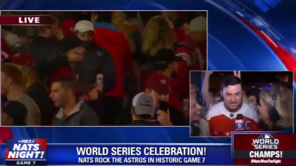 Nationals fan drops anti-Trump F-bomb on Fox TV channel