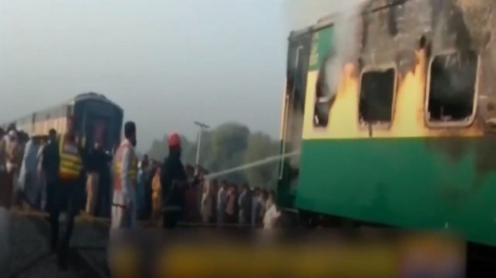 Dozens killed after gas stove sparks fire on Pakistan train