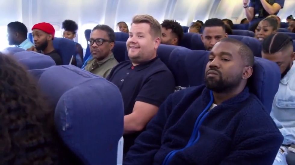 Kanye West and James Corden hold an 'airpool karaoke'