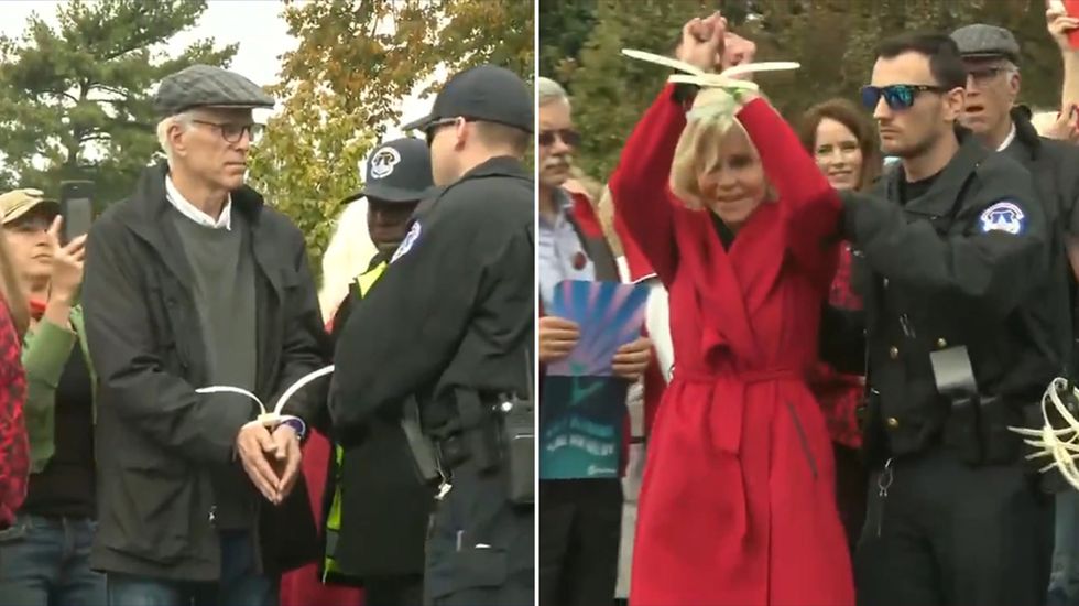 Jane Fonda and Ted Danson are arrested during climate change protests in Washington
