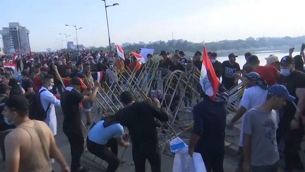 Tear gas used on protesters in Baghdad
