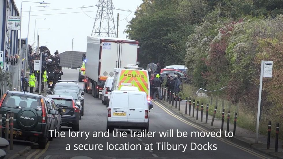 Police move trailer with 39 bodies in Grays