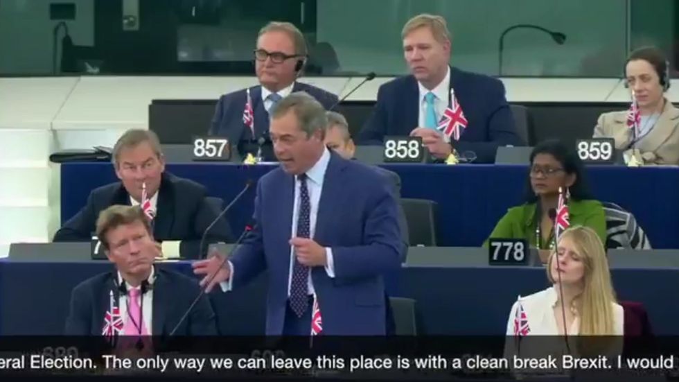 Nigel Farage admits to EU that he believes he will be returning in November