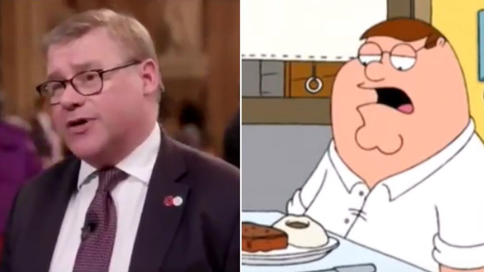 Mark Francois as Family Guy's Peter Griffin 