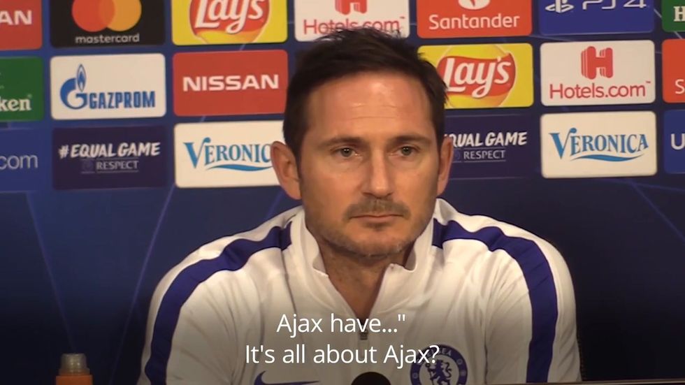Frank Lampard laughs off 'scared' of Ajax comments ahead of Champions League clash