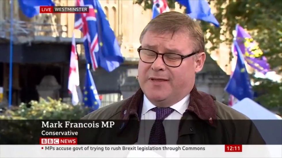 Mark Francois says 'idiot' heckler will 'have to get a proper job' after Brexit