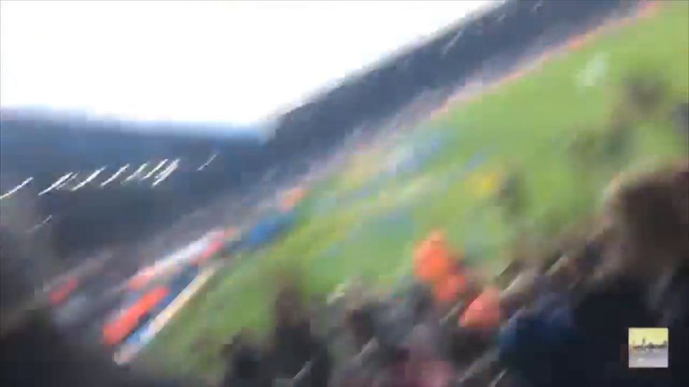 Birmingham City football fans clash with stewards at Leeds United match