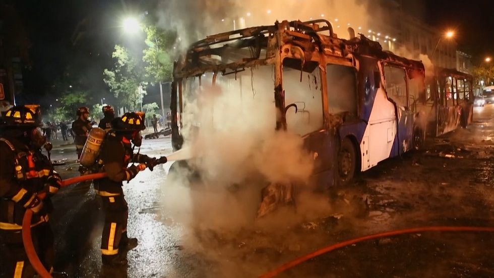 President declares emergency amid Chile protests