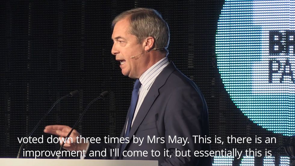 Nigel Farage calls on MPs to reject Boris Johnson's Brexit deal