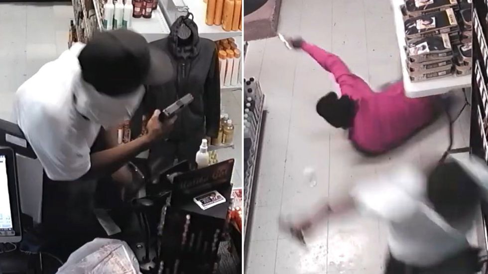 US police release footage of a beauty shop robbery turning into shootout