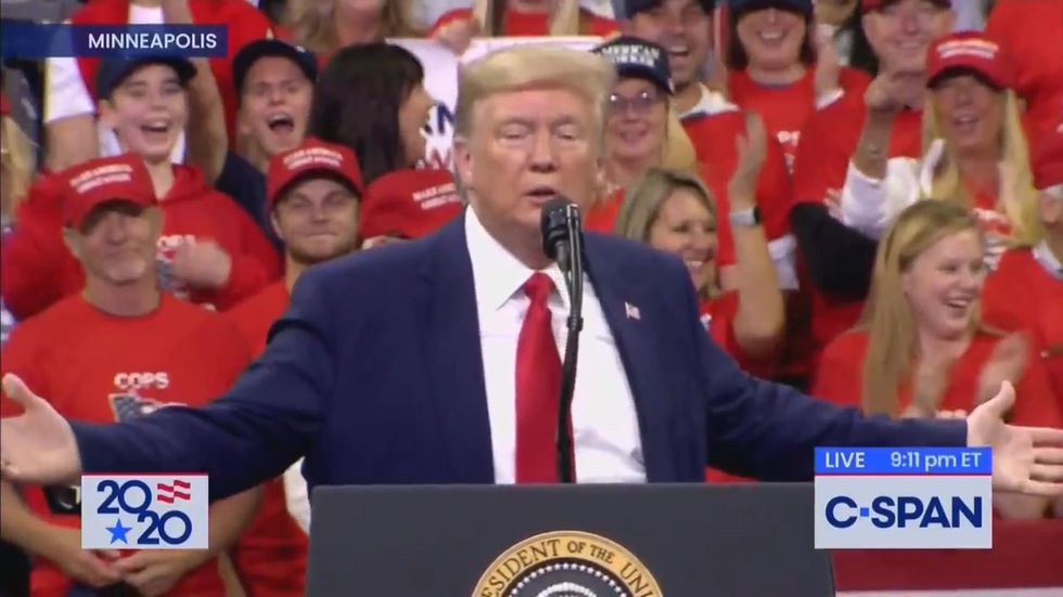 Donald Trump asks 'Where's Hunter?' during rally in Minneapolis