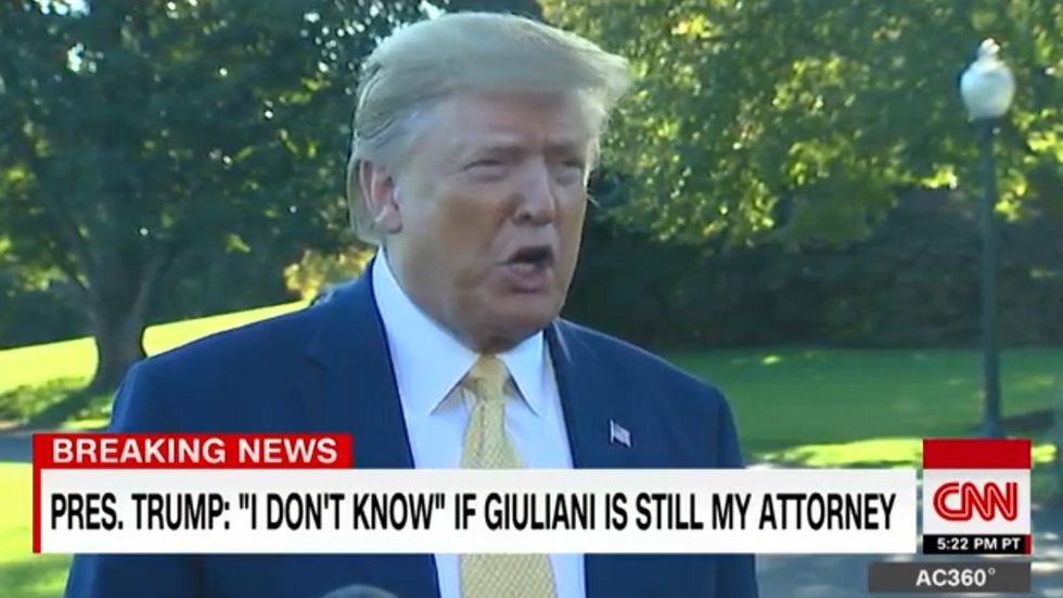 Donald Trump says he doesn't know if Rudy Giuliani is still his attorney