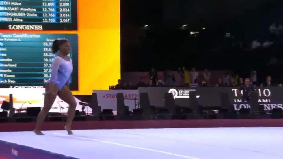 Simone Biles debuts the triple double at World Championships