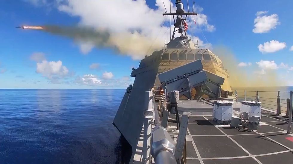 USS Gabrielle Giffords fires naval strike missile in Pacific