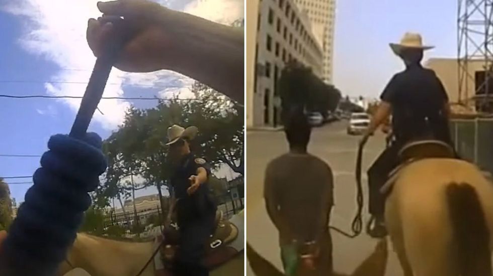 Texas police walk black man tethered to a horse