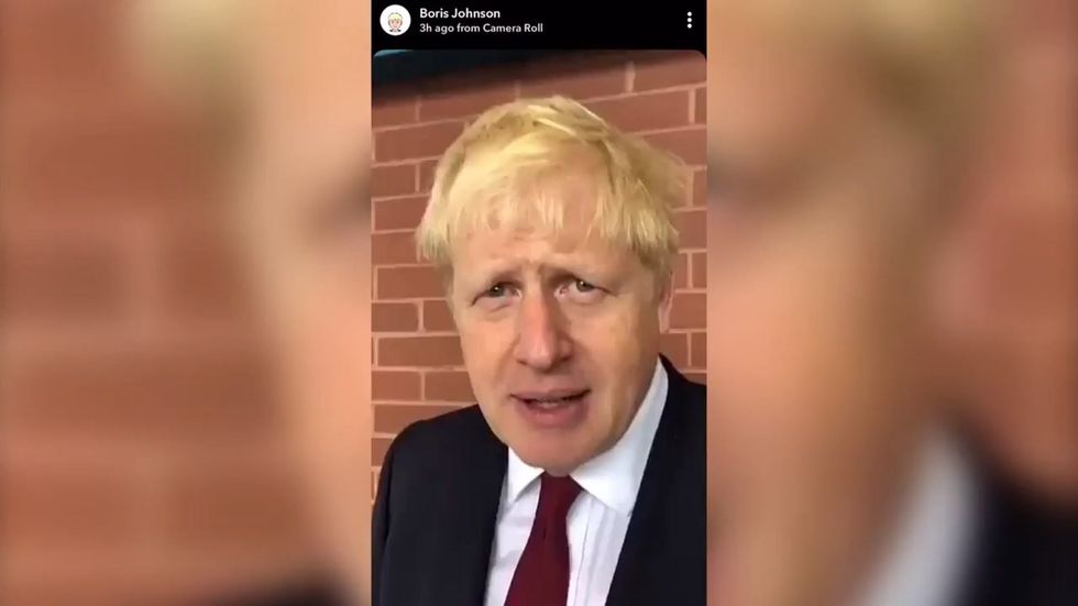 Boris Johnson encourages Snapchat users to follow him