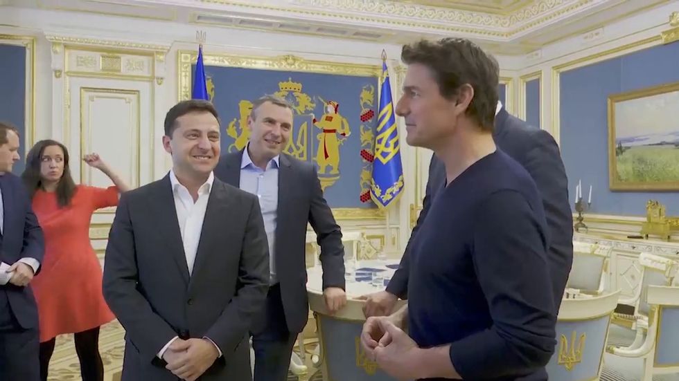 Ukraine President Volodymyr Zelenskiy calls Tom Cruise 'good looking' as they meet to talk about filming locations