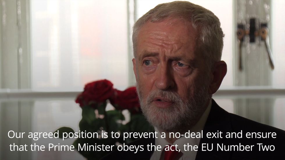 Jeremy Corbyn: Opposition parties will work to force prime minister to obey Benn Act