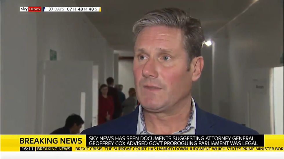 Keir Starmer says attorney general should 'consider his position' over prorogation