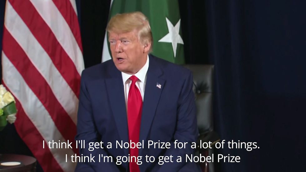 Donald Trump says he would get Nobel Peace Prize 'if they gave it out fairly'