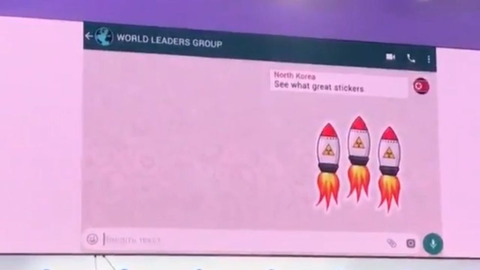 President of the Ukraine creates comic 'World Leader WhatsApp Group' presentation