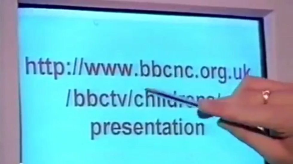 BBC clip from 90s shows extremely long website address