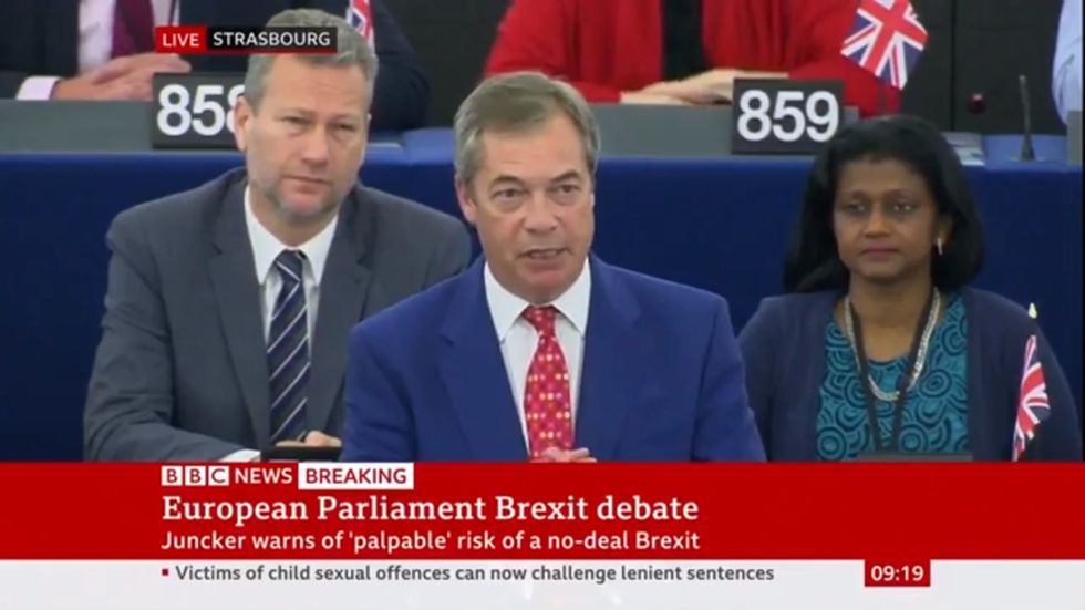 Nigel Farage tells MEPs it is time for 'clean break' from EU negotiations