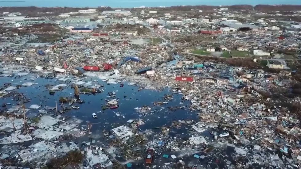 Aerial footage shows impact of hurricane on Abaco Islands